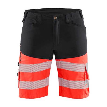 BLÅKLÄDER Highvis shortsit stretch musta/huomiopunainen